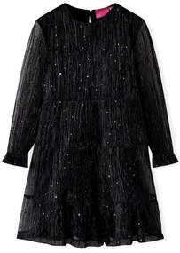Rochie pentru copii cu mâneci lungi, negru, 92