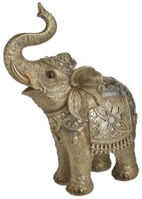 Elefant din rasina auriu 23 cm x 29 cm