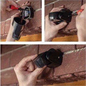 Senzor exterior PIR pentru mișcare și amurg 1200W/230V IP65 negru