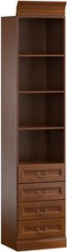 Corp lemn masiv Bibliotecă Bennett 6 4 Nișe 4 Sertare L 50 2cm