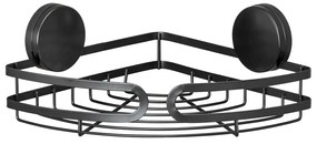 Raft de colț pentru baie Wenko Static-Loc® Pavia, lățime 27 cm, negru