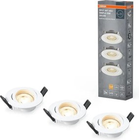 Osram - Set 3x corpuri de iluminat încastrate SPOT LED/4,9W/230V 2700K albe
