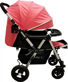 Carucior nou nascuti 2 in 1 BABY CARE™ PRO 511, Cadru aluminiu, Maner reversibil, Spatar reglabil in 5 trepte, Amortizoare, Plasa insecte, Frana