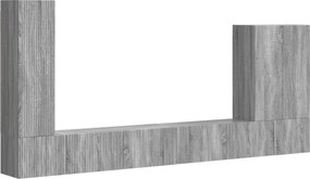 vidaXL Set Dulap pentru Televizor Montat pe Perete 6 pcs Gri Sonoma
