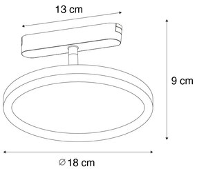 Spotlight modern negru pentru sistem de șine monofazat cu LED integrat - Magnetic Puk