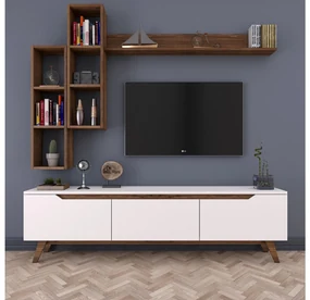 Mobilier living Mitevu 10 (alb + nuc). 1095672