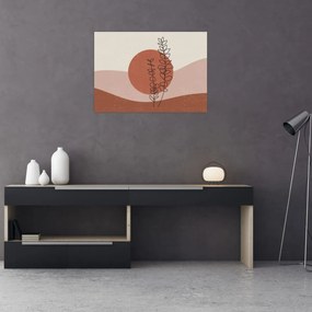 Tablou pe sticlă - Boho frunze N⁰1 (70x50 cm)
