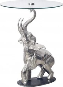 Masuta auxiliara design unicat Elephant 75cm argintiu