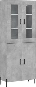 vidaXL Dulap înalt, gri beton, 69,5x34x180, lemn compozit