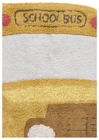 Covor pentru copii galben ocru lavabil, țesut manual din bumbac 90x130 cm School Bus – Lorena Canals