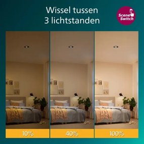Philips - Set 3x spot încastrat compatibil cu dimmer CILANTRO LED/5W/230V 4000K negru