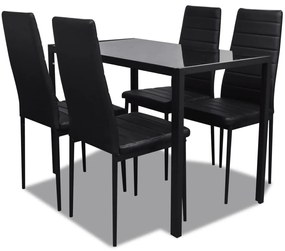 242986 vidaXL Set mobilier de bucătărie, cinci piese, negru