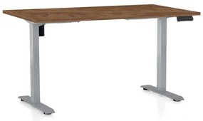 Masă înălțime reglabilă OfficeTech B, 120 x 80 cm, picioare gri, stejar silverjack