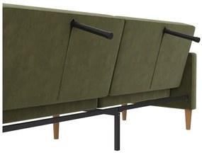 Canapea verde extensibilă cu tapițerie din catifea 207 cm Lilly – Støraa