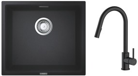 Set chiuvetă din granit Grohe K700 31653AP0, baterie bucătărie Oltens Litla 35204300