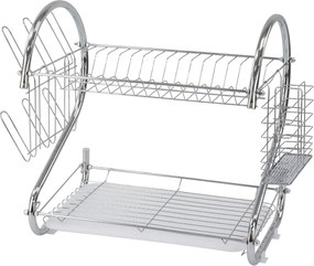 Scurgător Vase Inox W1050, 2 Niveluri, Tavă Retractabilă Crom