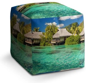 Taburet Cube căsuțe pe mare, colorat