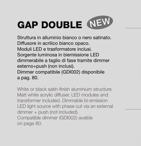 Aplica de perete lumina ambientala LED GAP DOUBLE alb L-23cm, 3000K
