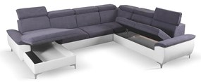 Canapea, gri/alb, model stânga, MARELIA