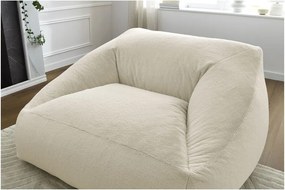 Fotoliu bean bag crem cu tapițerie din blană artificială Lilibet – Bobochic Paris