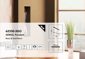 Lustra cu 3 pendule LED stil modern Aerial