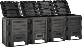 vidaXL Compostor de grădină, negru, 1600 L