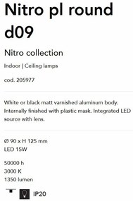 Spot LED aplicat modern Nitro pl round d09 BIANCO