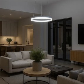 Lustră LED suspendată pe cablu GALA LED/25W/230V Ø 50 cm, argintie