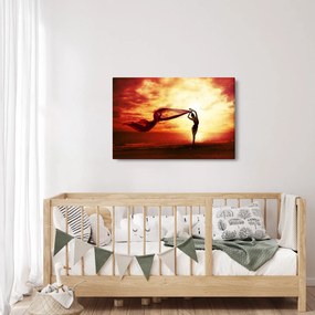 Tablou - Silueta femeii la apus de soare (90x60 cm)