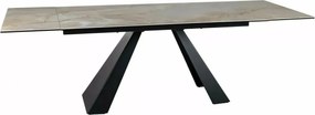 Masa extensibila Salvadore Ceramic bej lucios/negru mat L160-240xl90 cm