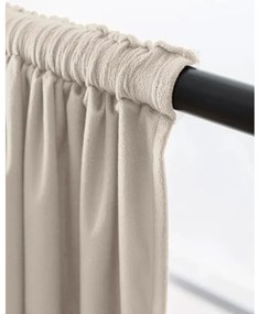 Draperie din catifea opaca Culoare bej VELVET 140x250 cm Agatat: Inele metalice