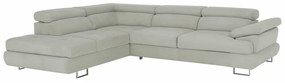 Colţar, material textil gri deschis, model stânga, BUTON P