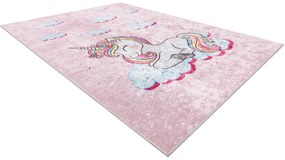 JUNIOR 51855.804 covor lavabil Inorog, nori pentru copii anti-alunecare - roz - SECUNDAR-COTATI PRODUSUL