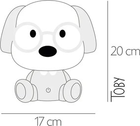 ONLI - Lampă de veghe pentru copii PUPPIES, dimerizabilă, LED/3W/230V, 20 cm, câine/roz