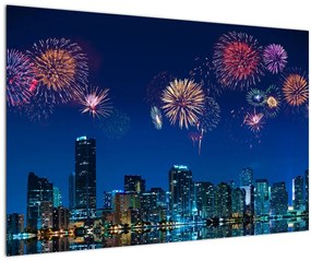 Tablou - Artificii in Miami (90x60 cm)