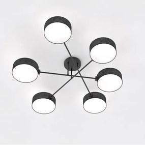 Candelabru pentru montaj pe tavan MAGA 6xE14/10W/230V negru
