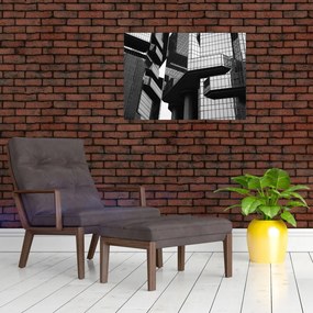 Tablou pe sticlă - Cladiri de sticlă (70x50 cm)