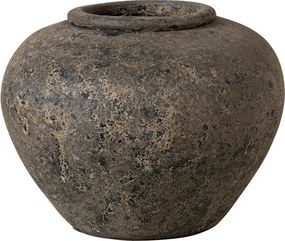 Vas decorativ din teracotta cu finisaj antichizat , H26cm , "Patina"