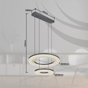 Lustră LED dimabilă pe cablu Globo 67191-50 BLASIUS LED/50W/230V d. 50 cm+ telecomandă