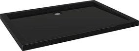 vidaXL Cădiță de duș dreptunghiulară din ABS, negru, 70x100 cm