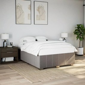 3284836 vidaXL Cadru de pat fără saltea, gri taupe, 140x190 cm, textil