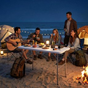 Outsunny Masă de Camping și Picnic Pliabilă, 120x60 cm, Alb | Aosom Romania