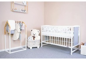 Pătuț nou pentru copii Polly, alb-gri