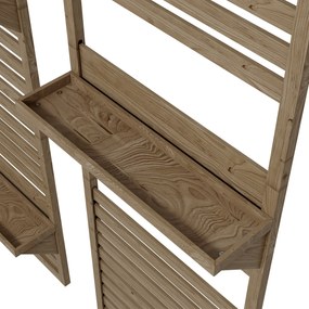 Outsunny Lot de 2 suporturi pentru plante interioare, port plante interioare cu rafturi și plasă 60 x 18 x 170 cm, lemn natural | Aosom Romania