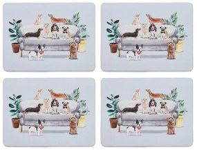 Set de 4 suporturi farfurii din plută 21.5x29 cm Curious Dogs - Cooksmart ®