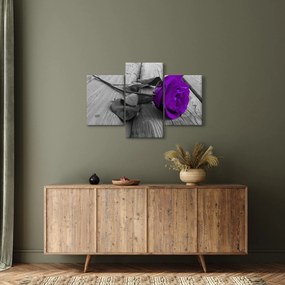 Tablou - Trandafir violet cu tulpina verde (90x60 cm)