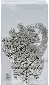 Lanț cu fulgi de zăpadă luminoși, 120 cm, albcald, cu baterii