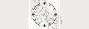 Tablou - Linia de artă monstera N⁰3 (cu ceas) (90x30 cm)