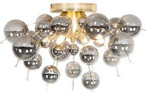 Plafoniera de design din alamă cu sticlă fumurie cu 4 lumini - Explode