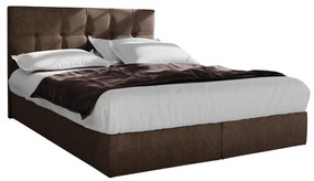 Pat matrimonial Boxspring 180 cm Porto (maro închis) ( cu saltea și sp. depozitare). 1047316